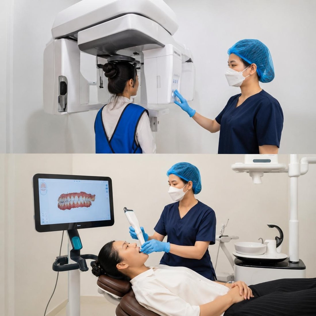 Chụp CT Cone Beam 3D và scan iTero - Bước 1 trồng răng Implant